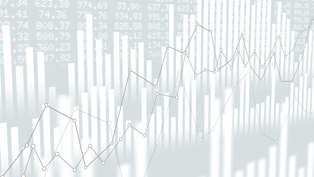 Abstract financial chart with uptrend line graph and candlestick investment growth exchange economic performance