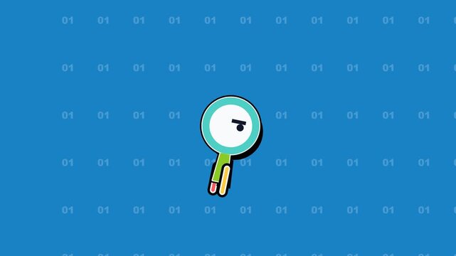 Cartoon Magnifying Glass Character Animation.