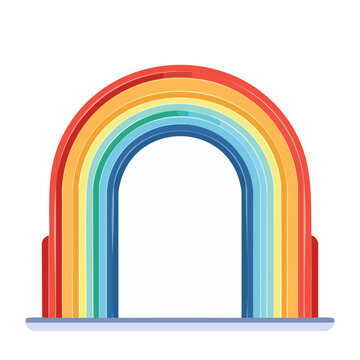 Flat design rainbow arch vector graphic