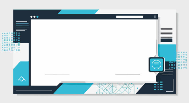Web development certificate template with blank space. Flat design browser frame border for coding bootcamp diploma. Vector illustration