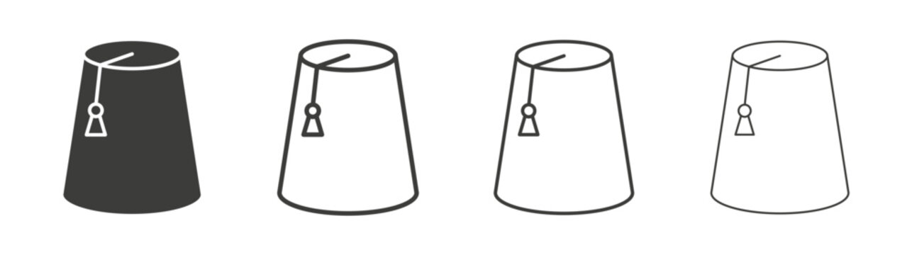 Fez hat icon design vectors in black. Suitable for web design