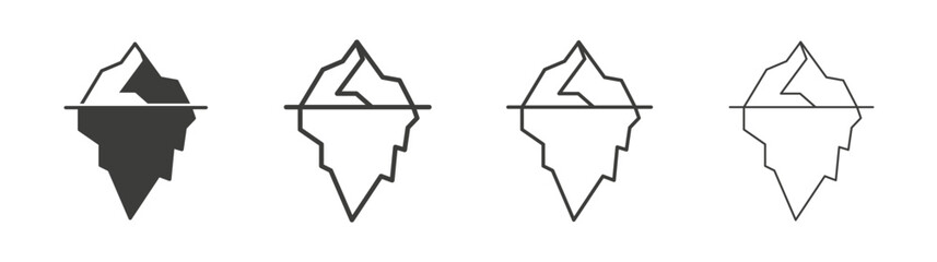 Iceberg icon design vectors in black. Suitable for web design © shamim