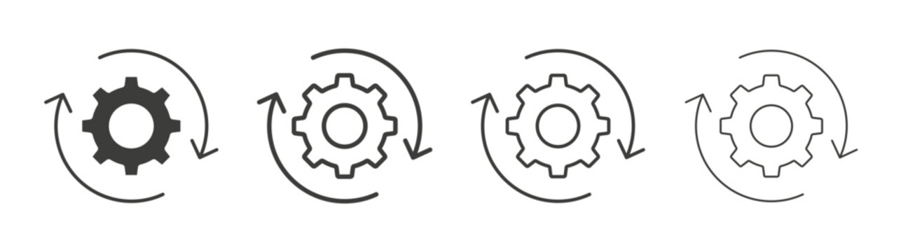 Implementation icon design vectors in black. Suitable for web design