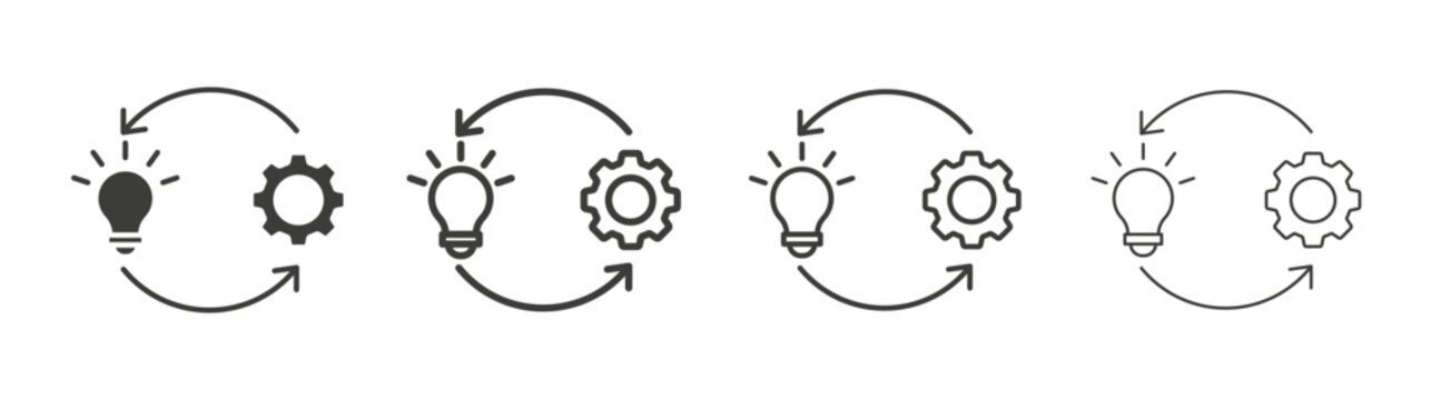 Implementation icon design vectors in black. Suitable for web design