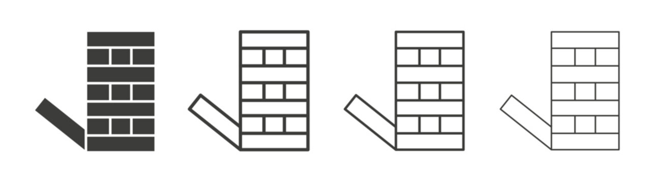 Jenga icon design vectors in black. Suitable for web design