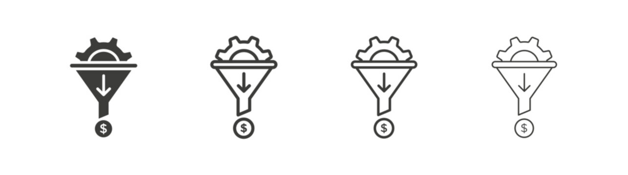 Lead generation icon design vectors in black. Suitable for web design