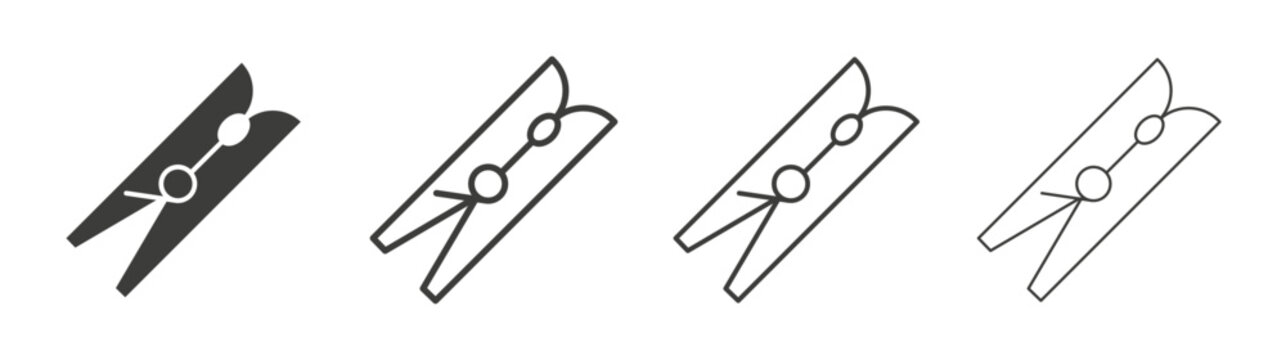 Peg icon design vectors in black. Suitable for web design