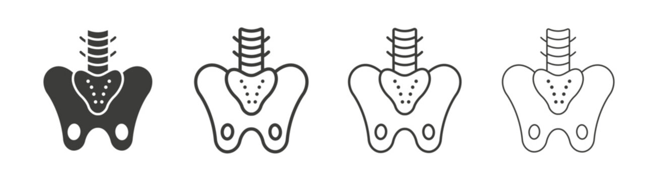 Pelvis icon design vectors in black. Suitable for web design