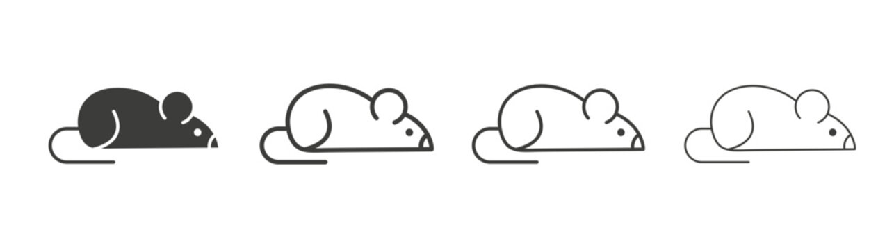 Rat icon design vectors in black. Suitable for web design