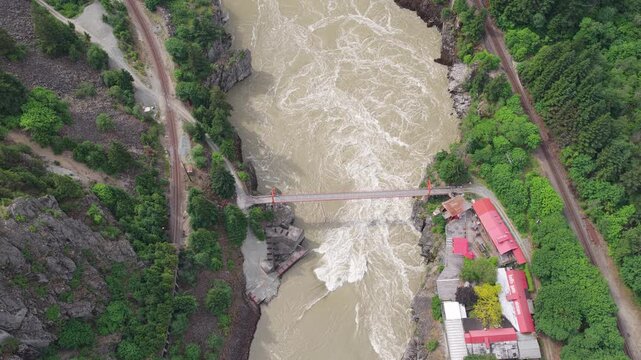 Hells Gate is an abrupt narrowing of British Columbia's Fraser River, located immediately downstream of Boston Bar in the southern Fraser Canyon.