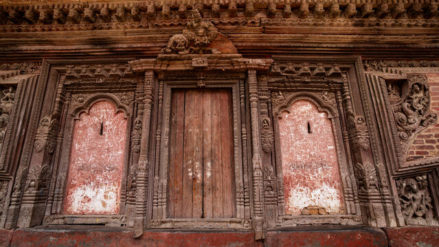 Ancient temples and palaces of Kathmandu Durbar Square, a UNESCO heritage site in Kathmandu, Nepal