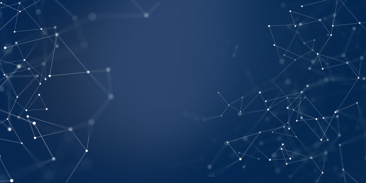 Abstract Digital Network Background with Glowing Plexus Lines and Big Data Connection Concept