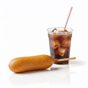 Crisp Delight: Golden Corn Dog & Iced Elixir