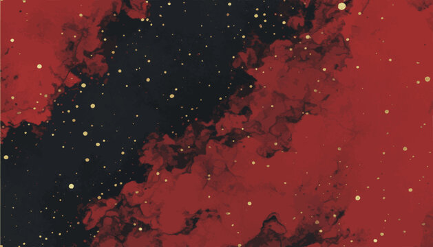 Red Black and Gold Abstract