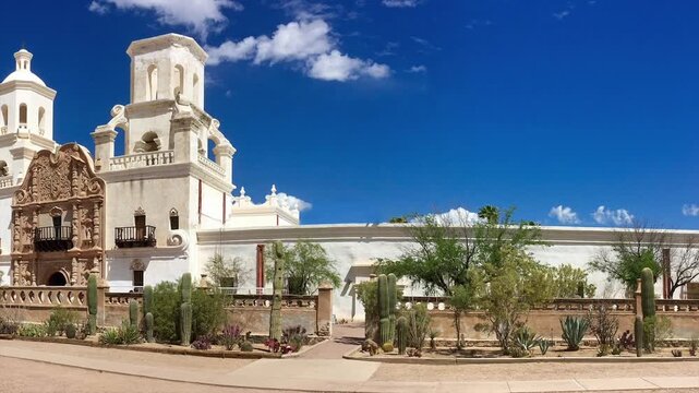 The Spanish Old San Xavier Mission , Tucson, Arizona.USA