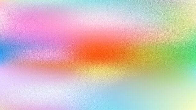Vibrant grainy gradient background with soft rainbow colors, abstract blurry mesh texture, colorful lo-fi aesthetic backdrop for digital design