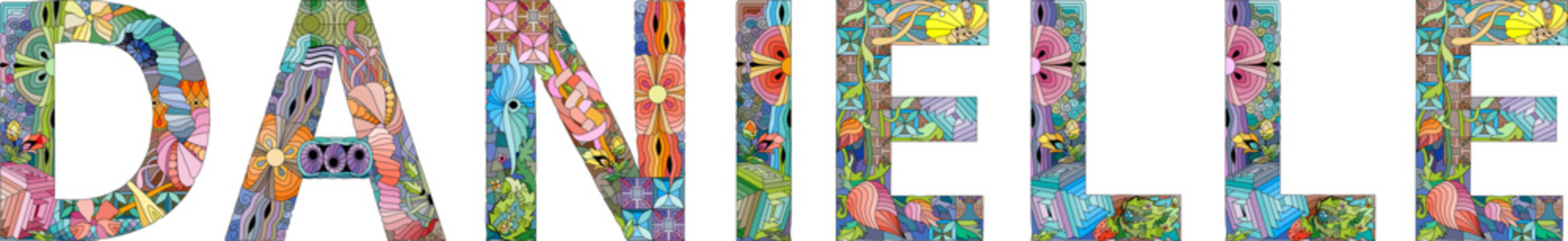 Female name Danielle. Vector decorative object