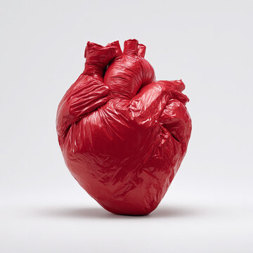A human heart in a package. Illegal organ trafficking, black market of transplantation, criminal medicine, human trafficking.