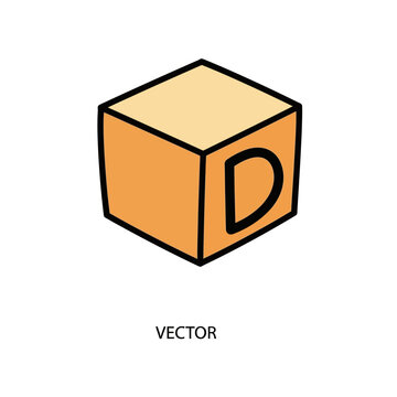 Vector illustration of orange block.