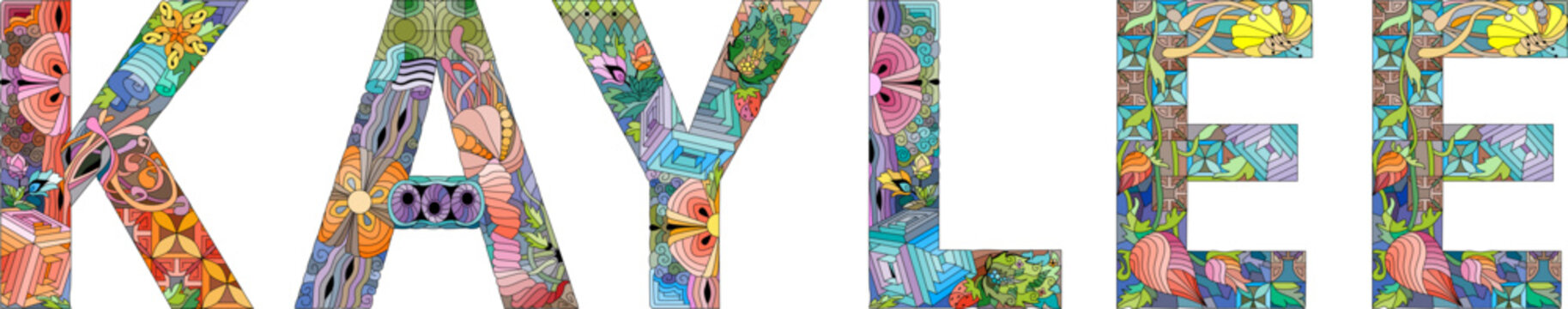 Female name KAYLEE. Vector decorative object