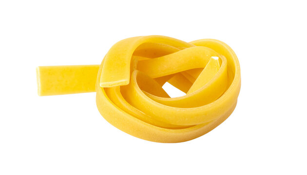 yellow tortillon traditional Italian pasta isolated solid white background2
