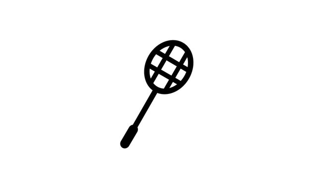 pickleball paddle icon set.Badminton animation icon with alpha channel.