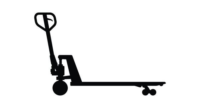 Pallet Jack Silhouette Against A White Background