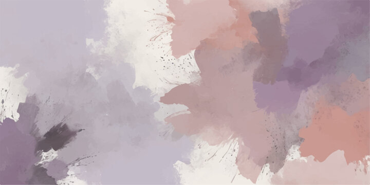 Abstract watercolor background with blue sky clouds smoke fog and grunge texture paint illustration