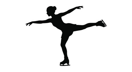 Figure skater silhouette on a white background vector illustration © Nasima