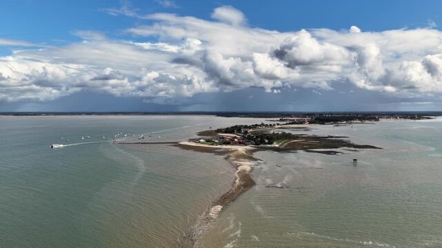 Video of Fouras Sandbar Under Dramatic Cloudscape, France