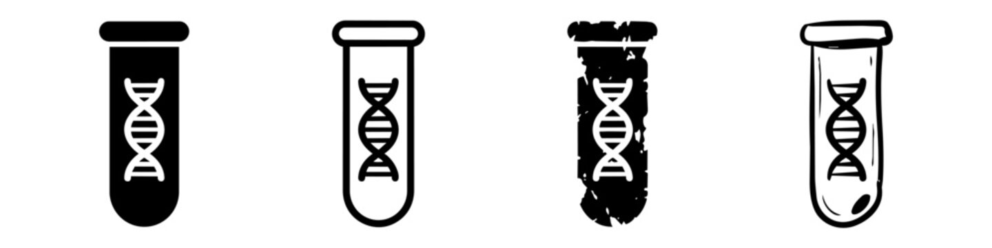 Medical Genetics Test Tube Icon Variations