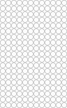 Geometric square grid pattern inscribed circles technical - seamless vector background