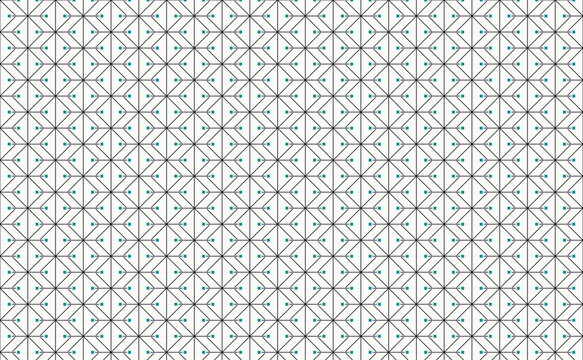 Geometric hexagonal grid pattern crosshatch graphpaper - seamless vector background