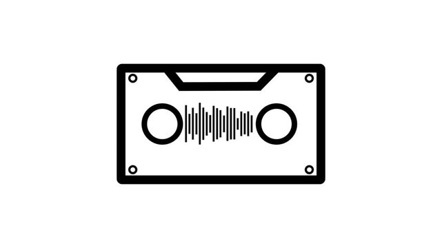 Retro radio boombox icon featuring classic speakers and knobs, representing vintage audio equipment, music playback, old-school media,