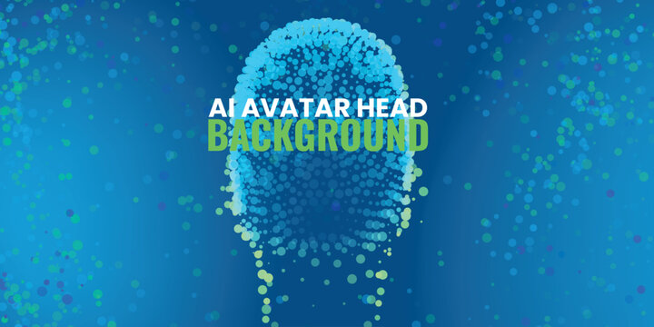 Modern ai avatar head for artificial intelligence concepts