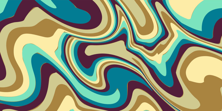 Abstract 1970's background design in futuristic retro style with colorful lines.