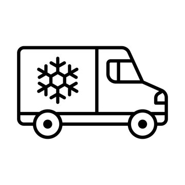 Refrigerator icon vector. Cold storage illustration sign. Cooling transport symbol. Refrigerated truck logo or mark.