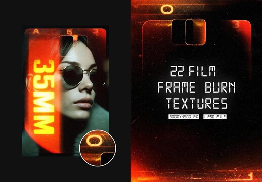 Vertical Old Film Burn Overlay Bundle For Photo And Video Design