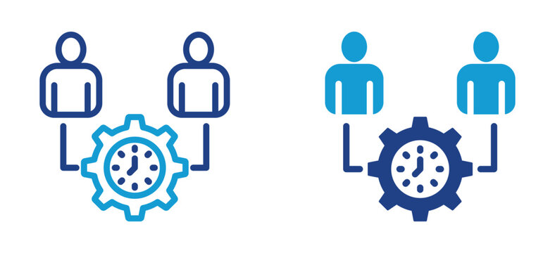 Dual Color style collection icon of Workforce Management