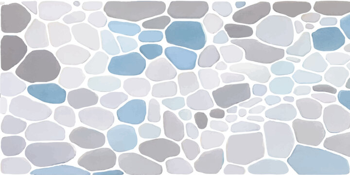 Minimalist light blue and grey pebble stone mosaic pattern background with background minimalist abstract decorative wallpaper backdrop geometric material repeating structure exterior