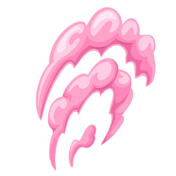 Smoke wave with pink comic curls, curved slash shapes and layered flowing edges. Game hit, fantasy UI and sticker design with smoke wave, vector illustration.