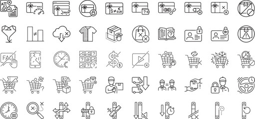 Online shopping cart error and credit card problem icons © HM