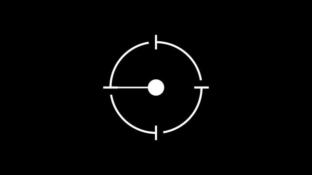 Minimalist radar scanner hud animation, rotating search scope overlay animation