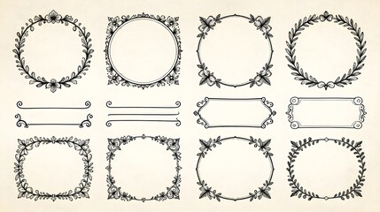 Fototapeta premium set of ornate frames