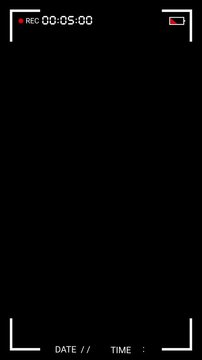 Camera Viewfinder Recording Animation on Black Screen with Digital Video Interface