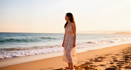 Fototapeta premium Woman on the beach. 