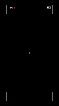 Camera Viewfinder Digital Recording Screen Animation on Black Background