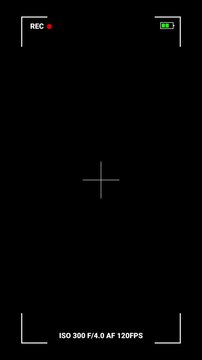 Camera Viewfinder Video Recorder Interface Animation with Black Screen Overlay