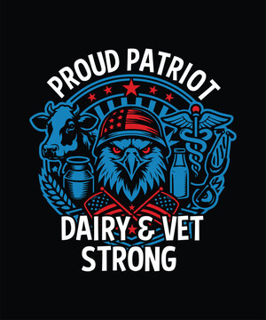 Proud Patriot Dairy & Vet Strong Eagle Cow Design