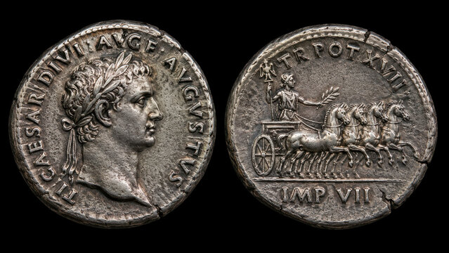 Tiberius Silver Denarii Ancient Rome